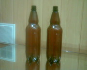 Пластиковая литровая пивная бутылка коричневая 37г 